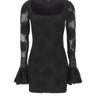 ROTATE Abito corto in rete con fiori BLACK Donna 