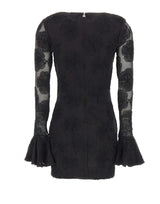 ROTATE Abito corto in rete con fiori BLACK Donna 