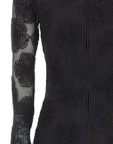 ROTATE Abito corto in rete con fiori BLACK Donna 