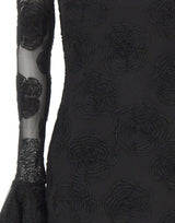 ROTATE Abito corto in rete con fiori BLACK Donna 