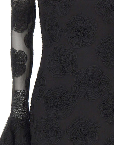 ROTATE Abito corto in rete con fiori BLACK Donna 