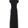ROTATE Abito lungo a rete con fiori BLACK Donna 