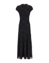 ROTATE Abito lungo a rete con fiori BLACK Donna 