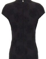 ROTATE Abito lungo a rete con fiori BLACK Donna 