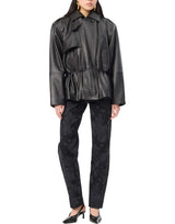 ROTATE Giacca in pelle con baschina BLACK Donna 