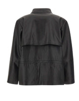 ROTATE Giacca in pelle con baschina BLACK Donna 