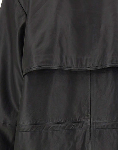 ROTATE Giacca in pelle con baschina BLACK Donna 