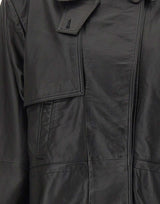 ROTATE Giacca in pelle con baschina BLACK Donna 