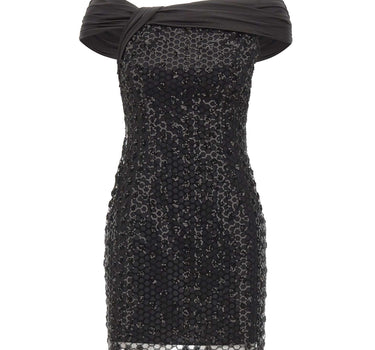 ROTATE Mini abito con paillettes BLACK Donna 