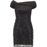 ROTATE Mini abito con paillettes BLACK Donna 