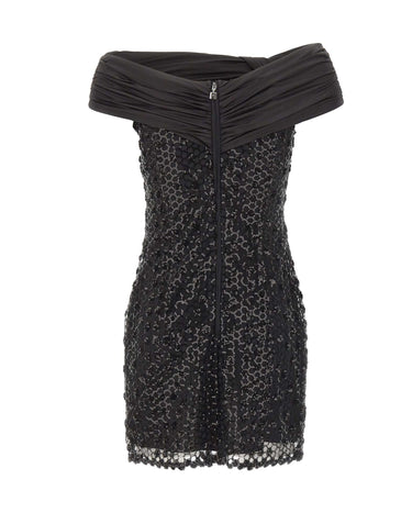 ROTATE Mini abito con paillettes BLACK Donna 