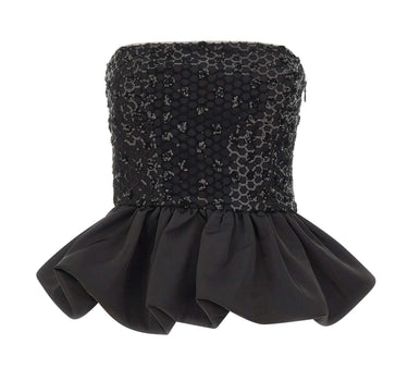 ROTATE Top a palloncino con paillettes BLACK Donna 