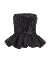 ROTATE Top a palloncino con paillettes BLACK Donna 