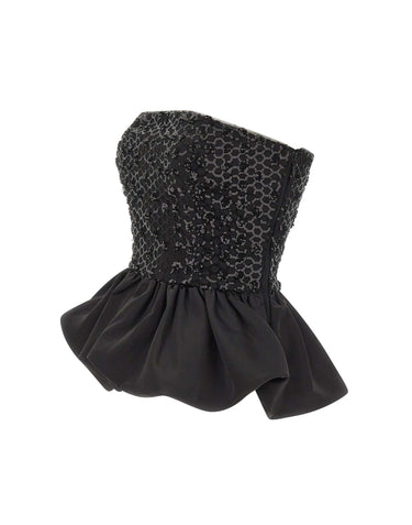 ROTATE Top a palloncino con paillettes BLACK Donna 