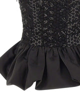 ROTATE Top a palloncino con paillettes BLACK Donna 