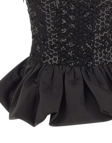 ROTATE Top a palloncino con paillettes BLACK Donna 