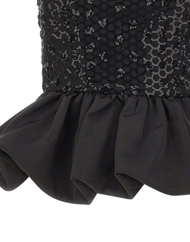 ROTATE Top a palloncino con paillettes BLACK Donna 