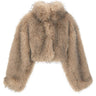 ROTATE Giacca corta in ecopelliccia BEIGE Donna 