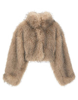 ROTATE Giacca corta in ecopelliccia BEIGE Donna 