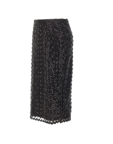 ROTATE Gonna midi con paillettes BLACK Donna 