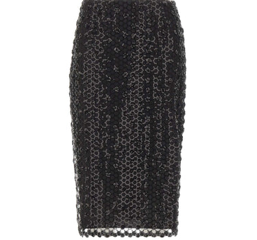 ROTATE Gonna midi con paillettes BLACK Donna 