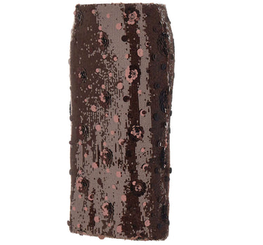ROTATE Gonna midi con paillettes BROWN Donna 
