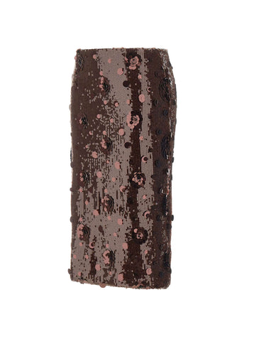 ROTATE Gonna midi con paillettes BROWN Donna 