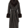 ROTATE Cappotto in pelle con cintura BROWN Donna 