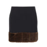 ROTATE Minigonna con orlo in ecopelliccia BLACK Donna 