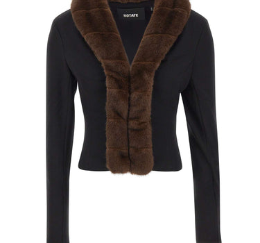 ROTATE Giacca con collo in ecopelliccia BLACK Donna 