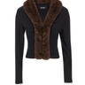 ROTATE Giacca con collo in ecopelliccia BLACK Donna 