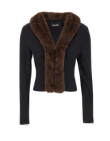 ROTATE Giacca con collo in ecopelliccia BLACK Donna 