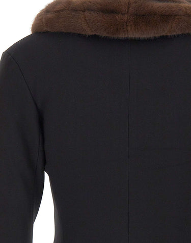 ROTATE Giacca con collo in ecopelliccia BLACK Donna 