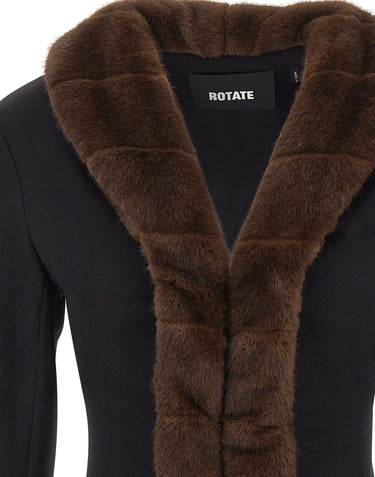 ROTATE Giacca con collo in ecopelliccia BLACK Donna 