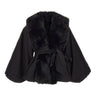 ROTATE Giacca con con maxi collo in ecopelliccia BLACK Donna 