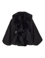 ROTATE Giacca con con maxi collo in ecopelliccia BLACK Donna 