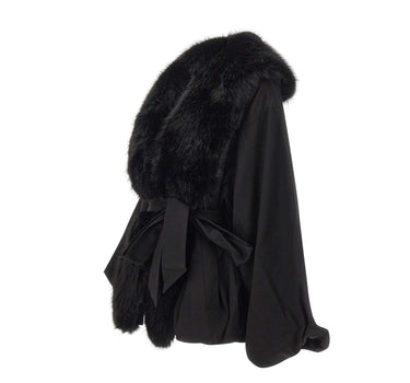 ROTATE Giacca con con maxi collo in ecopelliccia BLACK Donna 