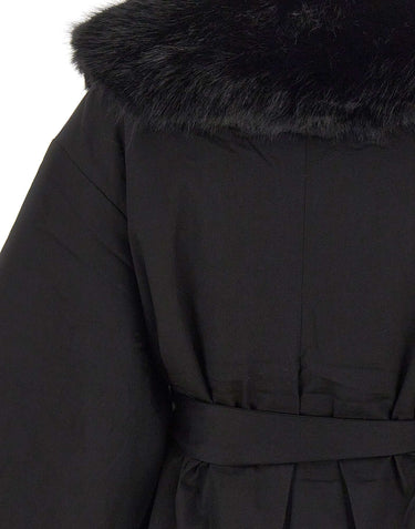 ROTATE Giacca con con maxi collo in ecopelliccia BLACK Donna 