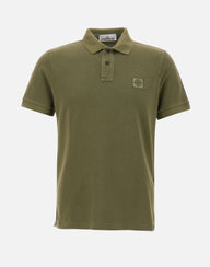 STONE ISLAND Polo in piqué di cotone GREEN Uomo 