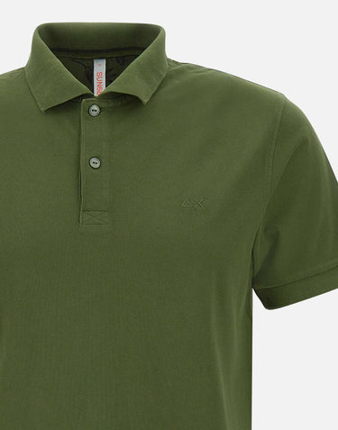SUN68 "Polo cold dye" GREEN Uomo 