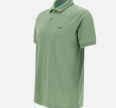 SUN68 "Small stripes on collar polo" GREEN Uomo 
