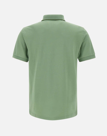 SUN68 "Small stripes on collar polo" GREEN Uomo 