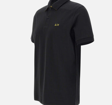 SUN68 "Print under collar polo shirt" BLACK Uomo 