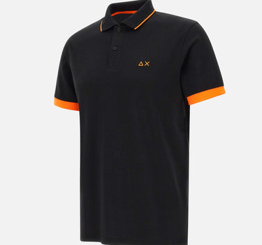 SUN68 Polo "Stripe Fluo" BLACK Uomo 