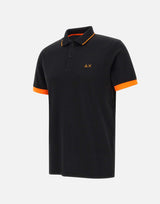 SUN68 Polo "Stripe Fluo" BLACK Uomo 