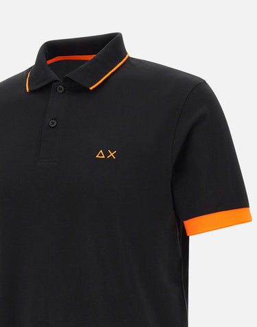 SUN68 Polo "Stripe Fluo" BLACK Uomo 