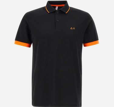 SUN68 Polo "Stripe Fluo" BLACK Uomo 