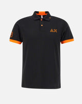 SUN68 "Polo logo fluo" BLACK Uomo 