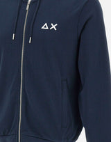 SUN68 "Hoodie zip basic fleece" BLUE Uomo 