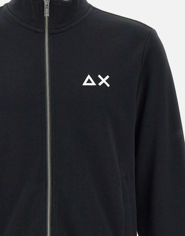SUN68 "Track zip basic fleece" BLACK Uomo 